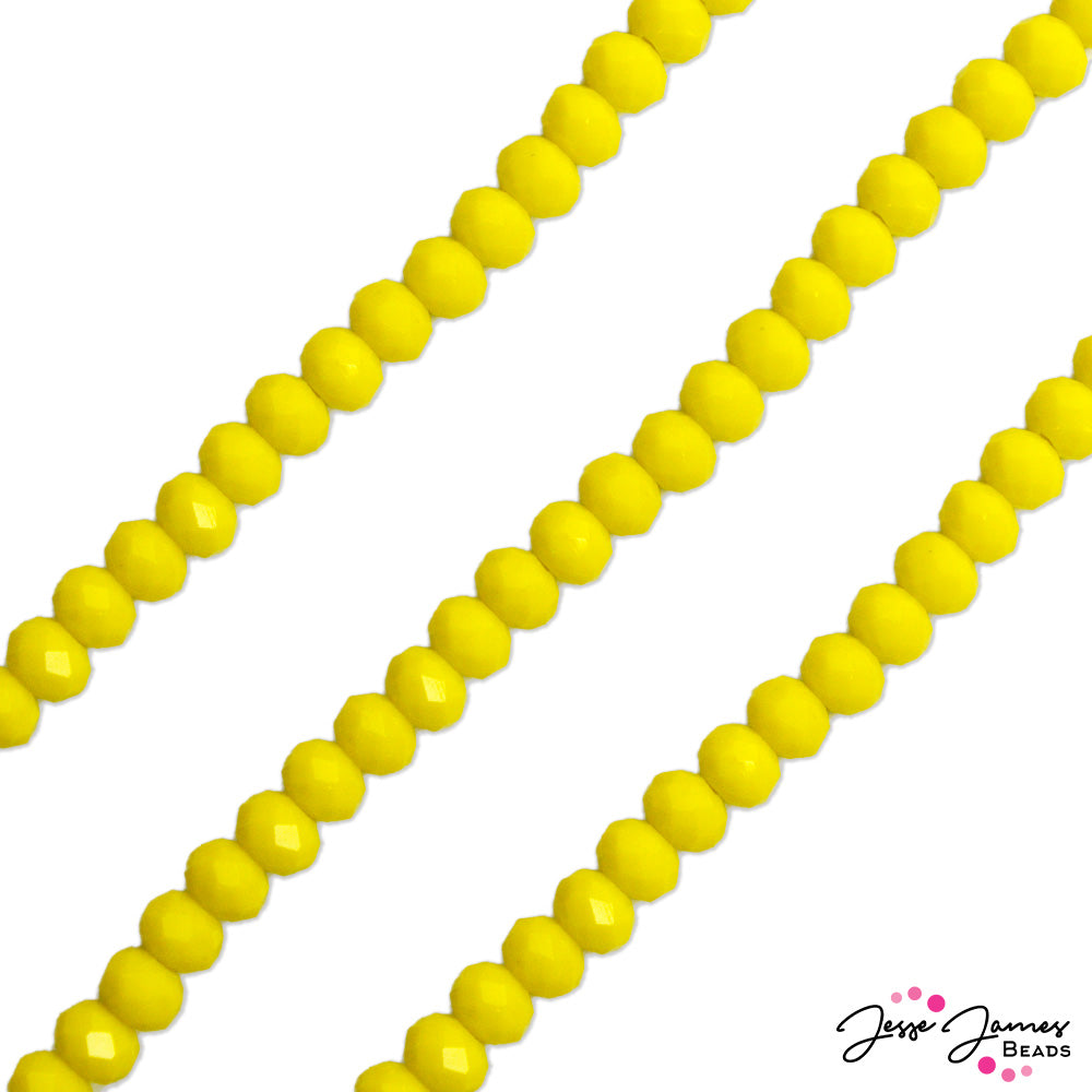 Thunder Polish Glass Strand 6x4mm in Dandelion