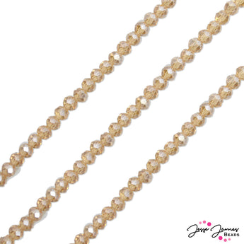 Thunder Polish Glass Strand 4x3mm in Beaches and Cream