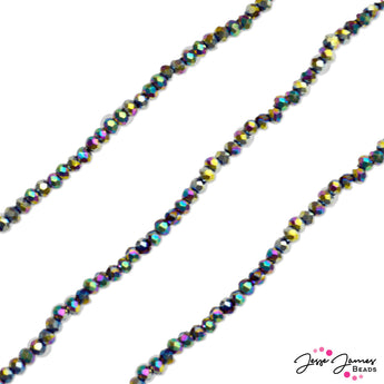 Thunder Polish Glass Strand 4x3mm in Rainbow Rhapsody