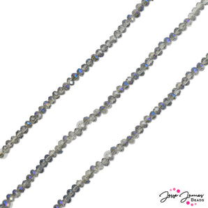 Thunder Polish Glass Strand 3x2mm in Night Swimming