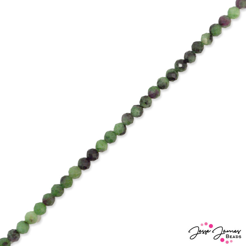 4mm Stone Bead Strand in Ruby Zoisite