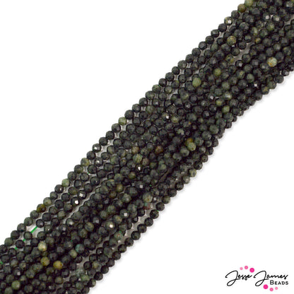 3mm Stone Bead Strand in Green Tourmaline