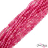 4mm Stone Bead Strand in Hot Pink Highway