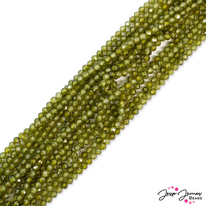 3mm Stone Bead Strand in Peridot