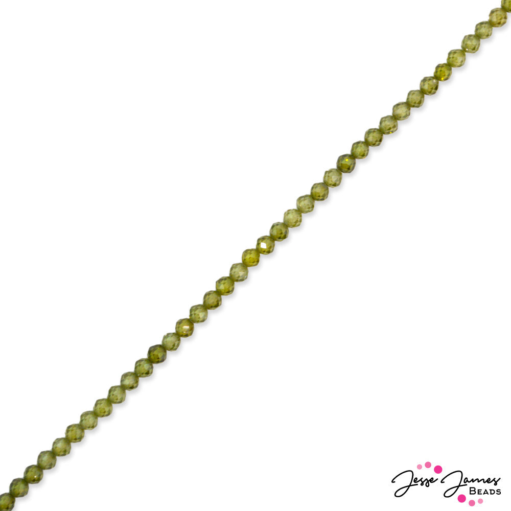 3mm Stone Bead Strand in Peridot