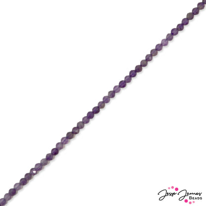 3mm Stone Bead Strand in Purple Amethyst