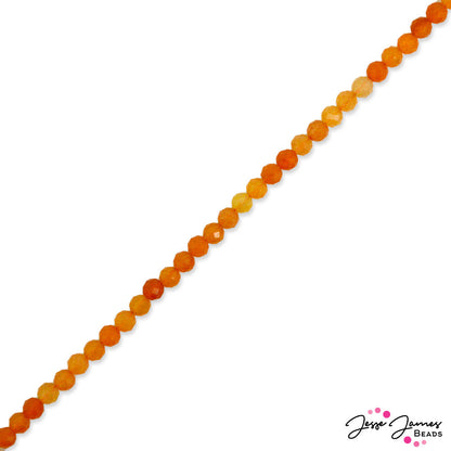 4mm Stone Bead Strand in Sunrise Carnelian