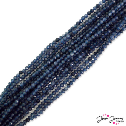 3mm Stone Bead Strand in Lapis Tidal Wave