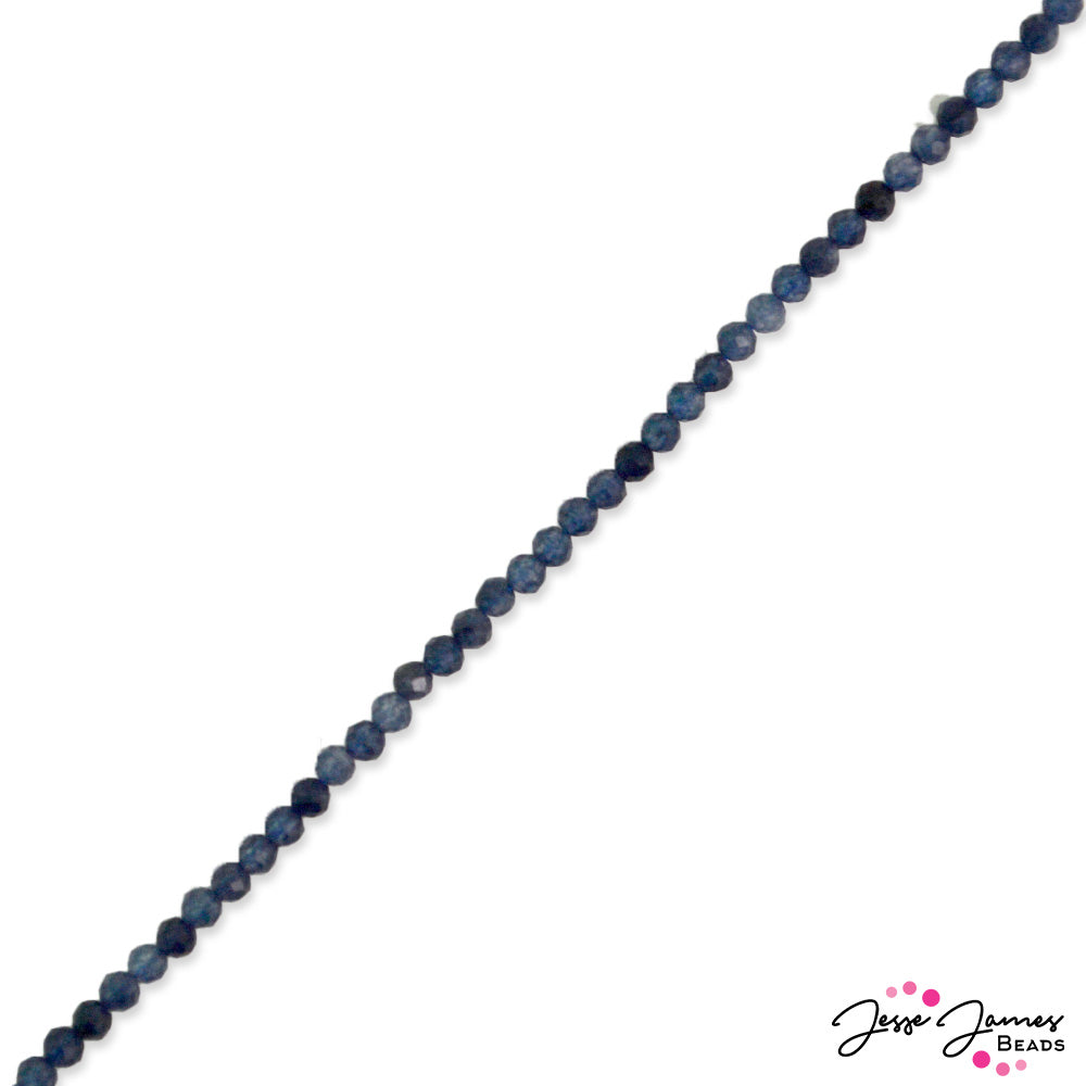 3mm Stone Bead Strand in Lapis Tidal Wave