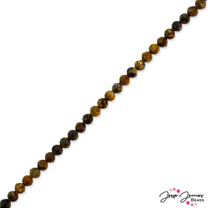 4mm Stone Bead Strand in Tiger's Eye