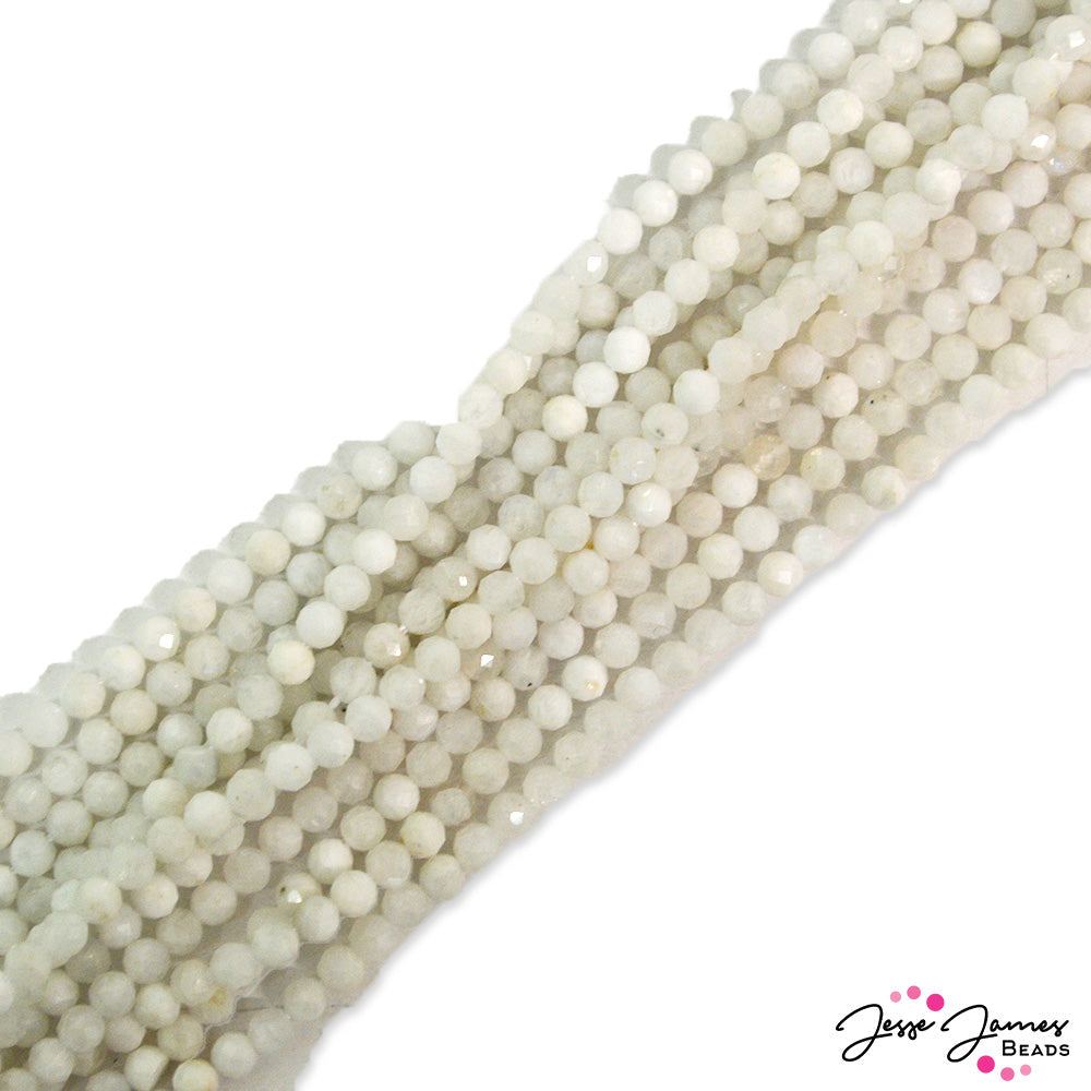 4mm Stone Bead Strand in Moonstone