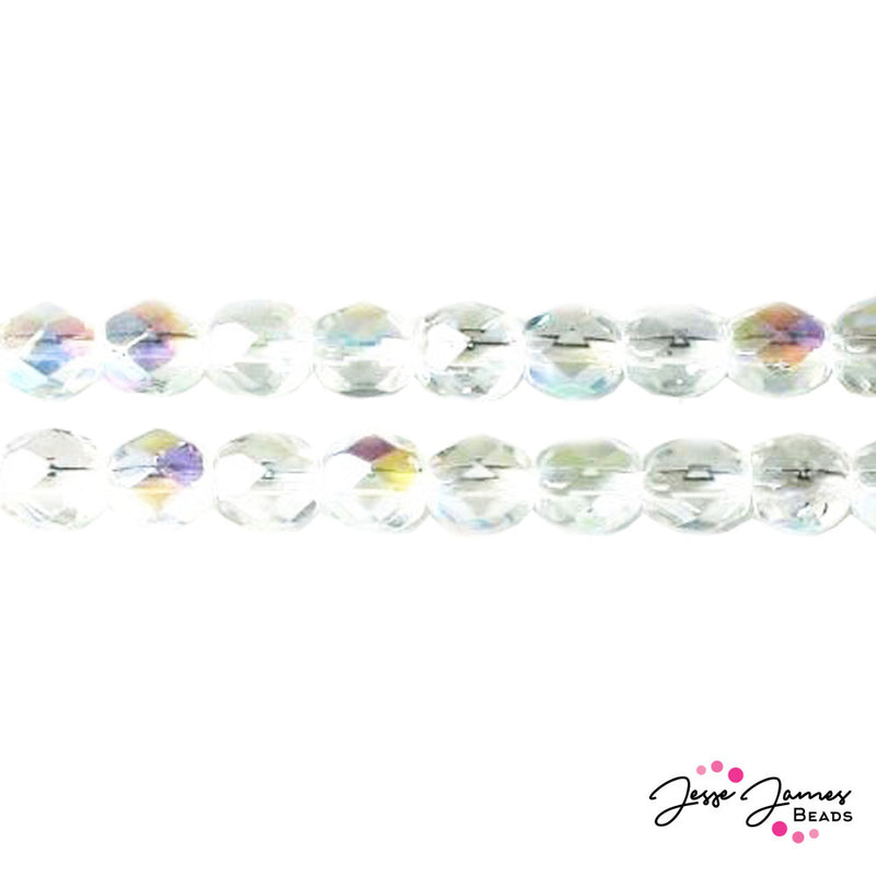 Crystal Czech Fire Polish AB Beads 6mm 50 pieces