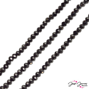 Thunder Polish Glass Strand 4x2mm in Midnight Abyss