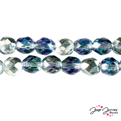Blue Bermuda Czech Fire Polish 8mm 50 pieces