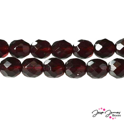 Red Garnet Czech Fire Polish Beads 8mm 50 pieces