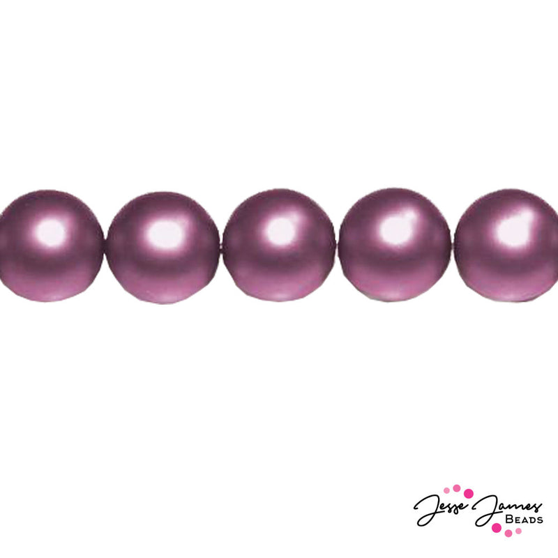 Purple  Amethyst Czech Pearl Beads Matte 8mm 50 pieces