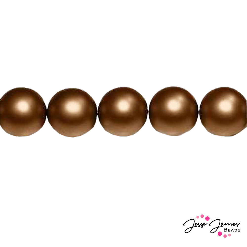 Brown Chocolate Czech Pearl Beads Matte Beads 8mm 50 pieces
