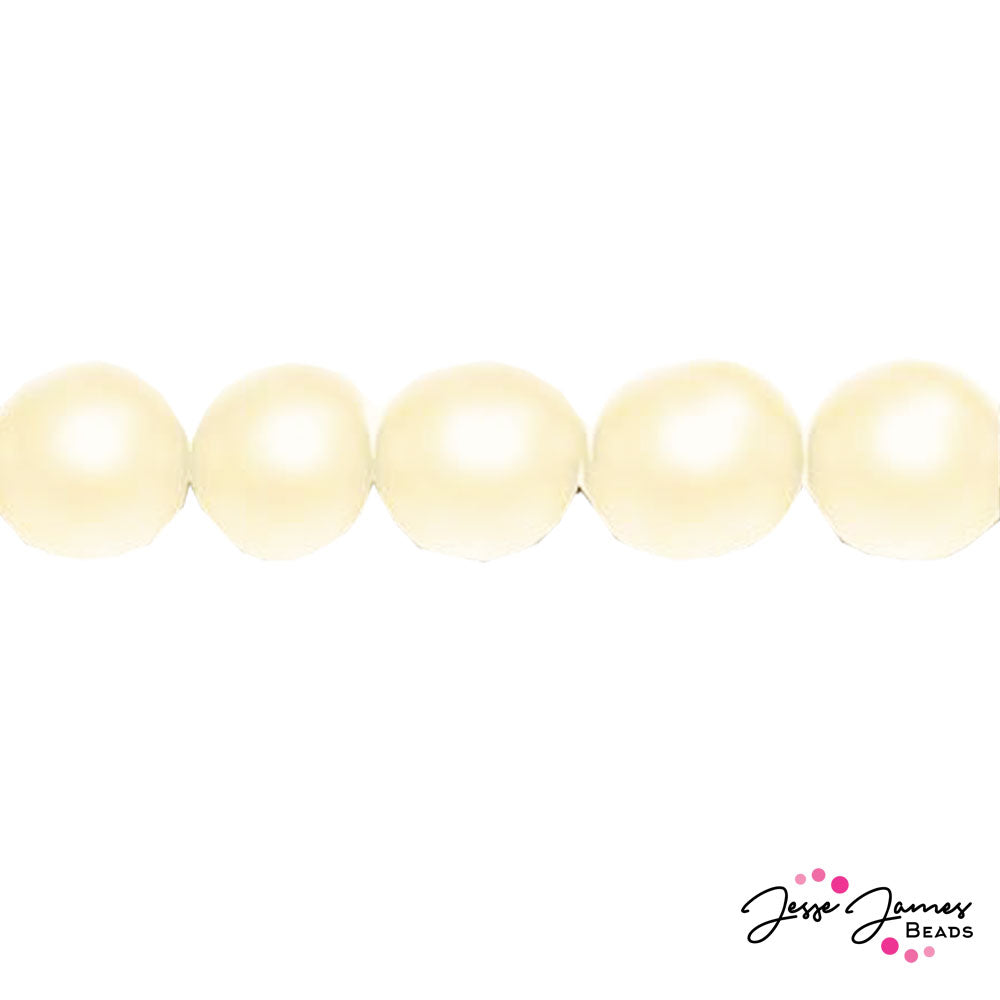 Creme Czech Pearl Beads Matte 8mm 50 pieces