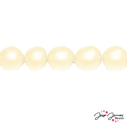 Creme Czech Pearl Beads Matte 8mm 50 pieces