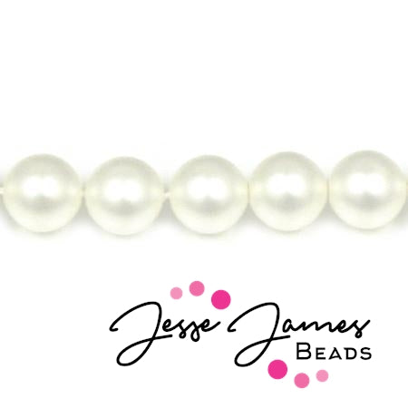 White Czech Pearl Beads Matte 8mm 50 pieces