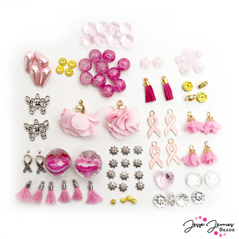 We Bead Pink BCA Awareness Bead Mix