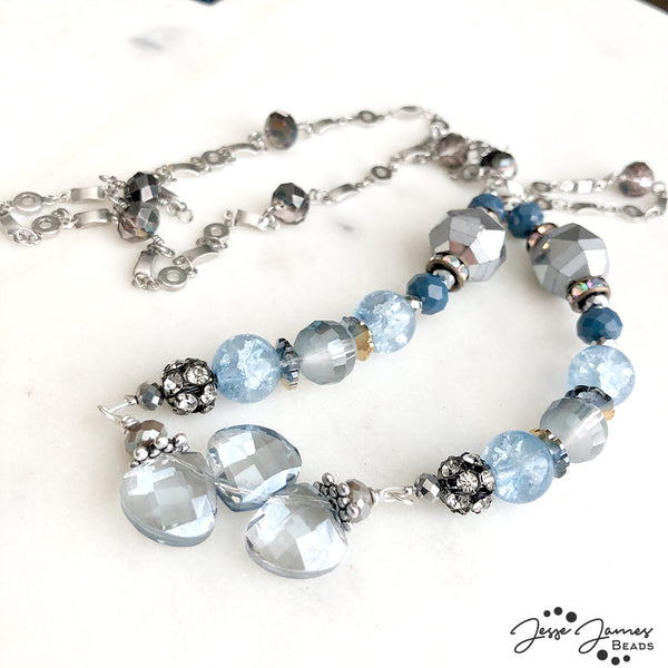 Parisian Blue Beaded Necklace from Brittany Chavers