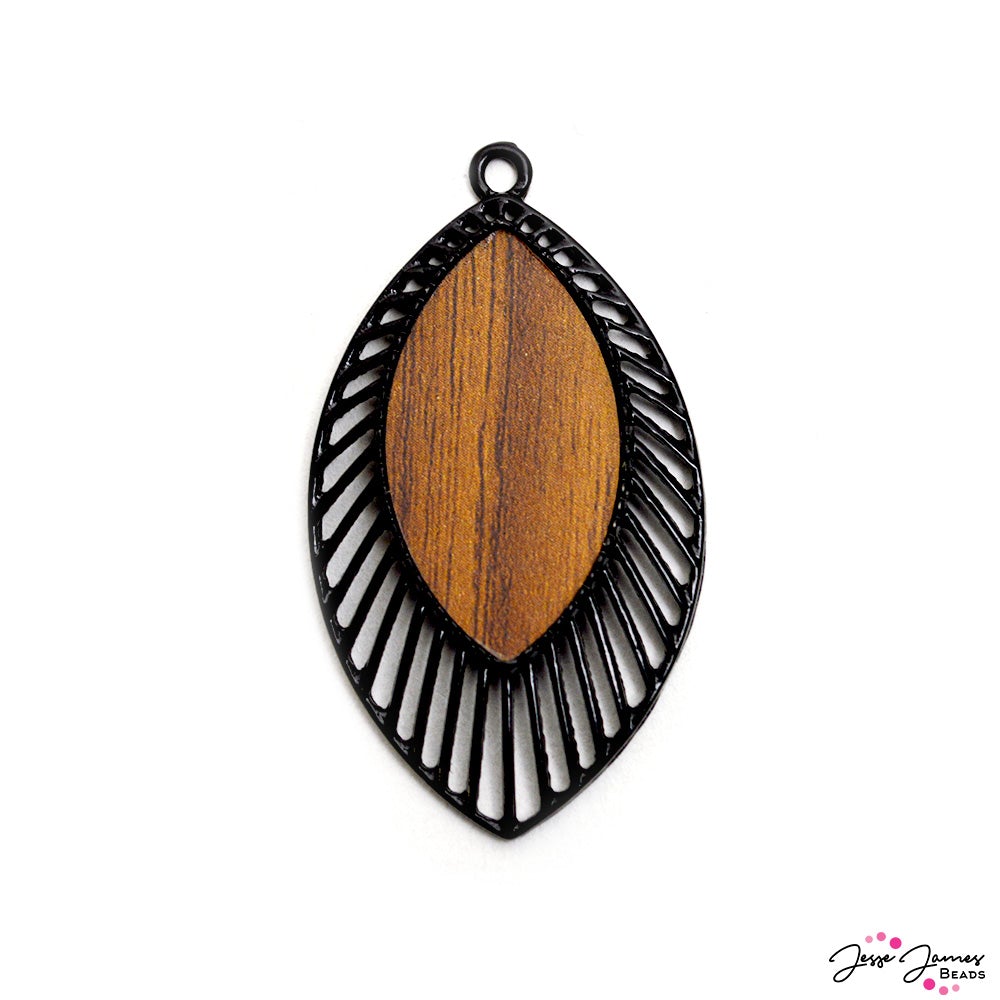 Abstract Leaf Mixed Media Pendant