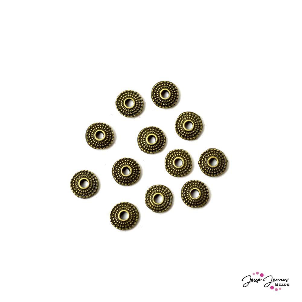 Bead Spacer Set Antique Gold Metal Flats