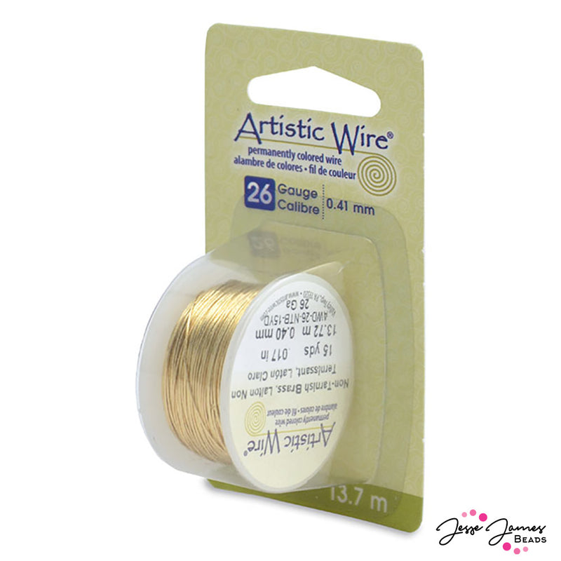Artistic Beading Wire In Tarnish Resistant Brass 26 G