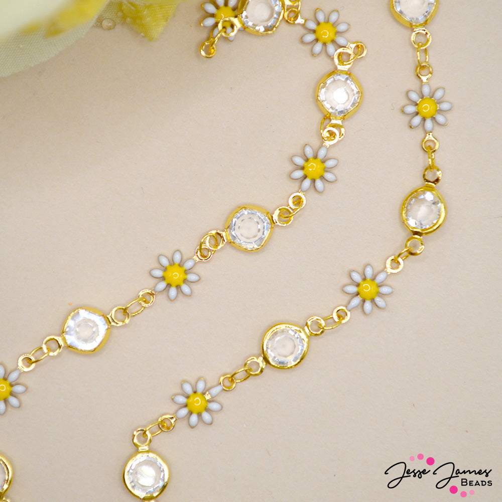 Enamal Beaded Chain in Daisy