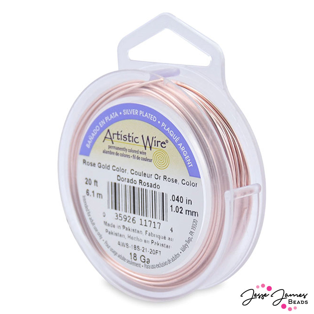 Beadalon Artistic Wire 18 Gauge Rose Gold Copper Wire