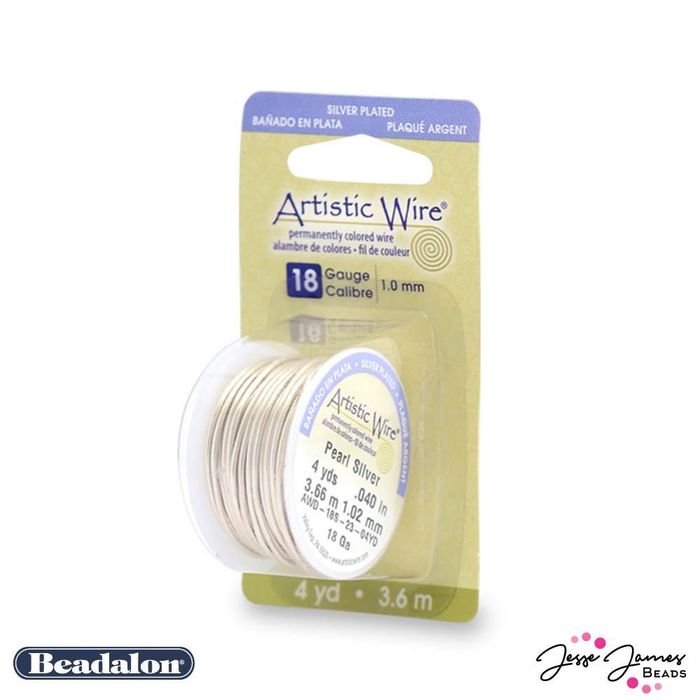 Artistic Wire, Silver Plated Craft Wire 18 Gauge Thick, Gold Color (4 —  Beadaholique