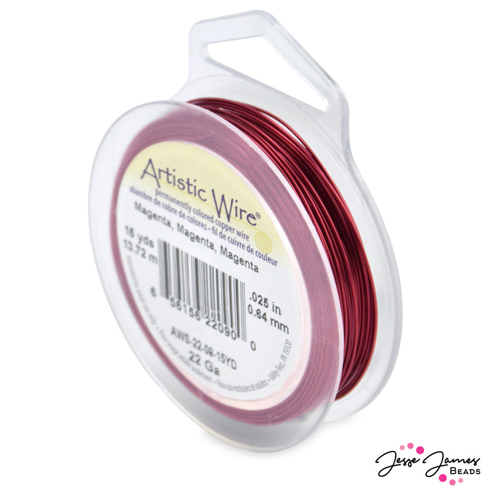 Beadalon Artistic Wire in 22 Gauge Magenta