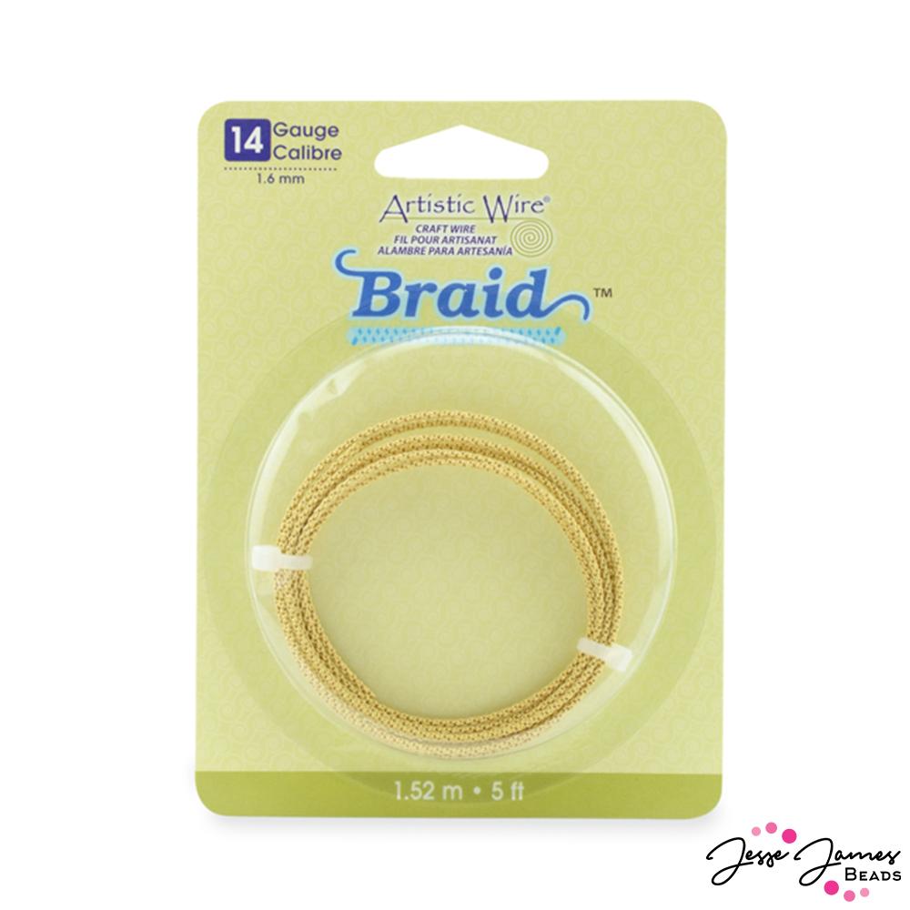 Beadalon Artistic Wire 14 Gauge Braided Tarnish Resistant Brass