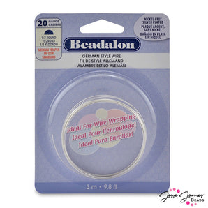 Beadalon German Style Half Round Wire in 20 Gauge Silver