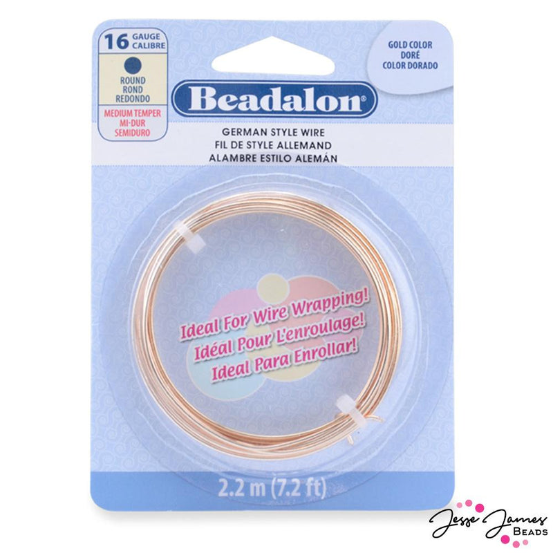 Beadalon German Style Wire in 16 Gauge Gold Color