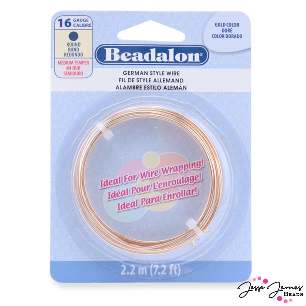 Beadalon German Style Wire in 16 Gauge Gold Color