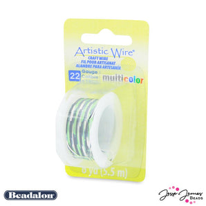 Beadalon Multicolor Wire in Silver Black & Green 22 Gauge