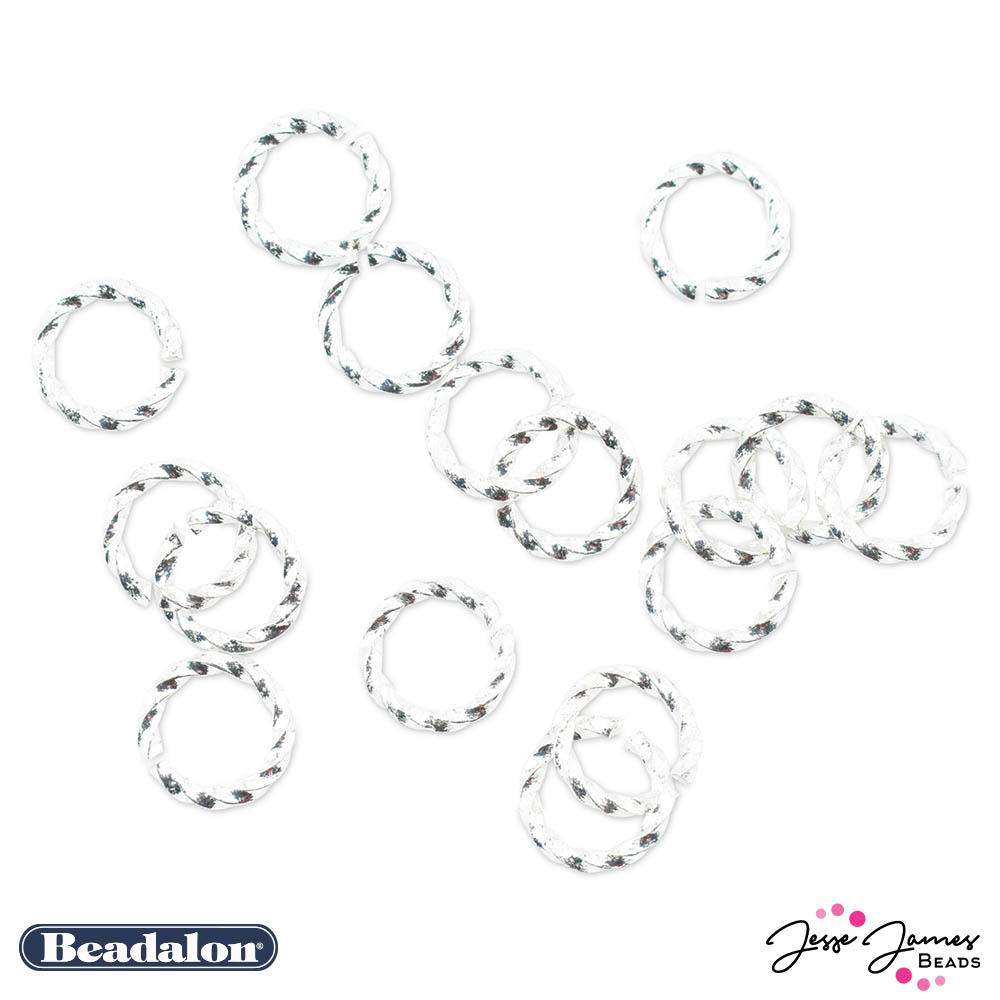 Beadalon Twisted Jump Rings in Silver 8mm