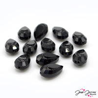 Beads By The Dozen in Black Teardrops