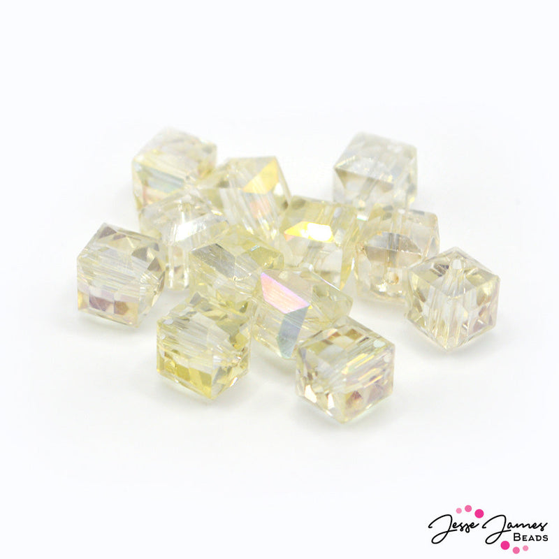 Beads By The Dozen in AB Crystal Cubes