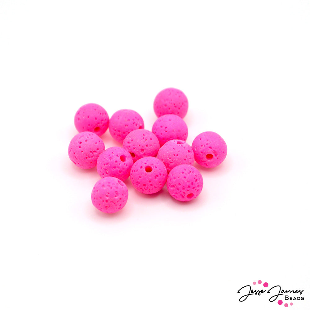 Beads By The Dozen in Neon Pink Lava