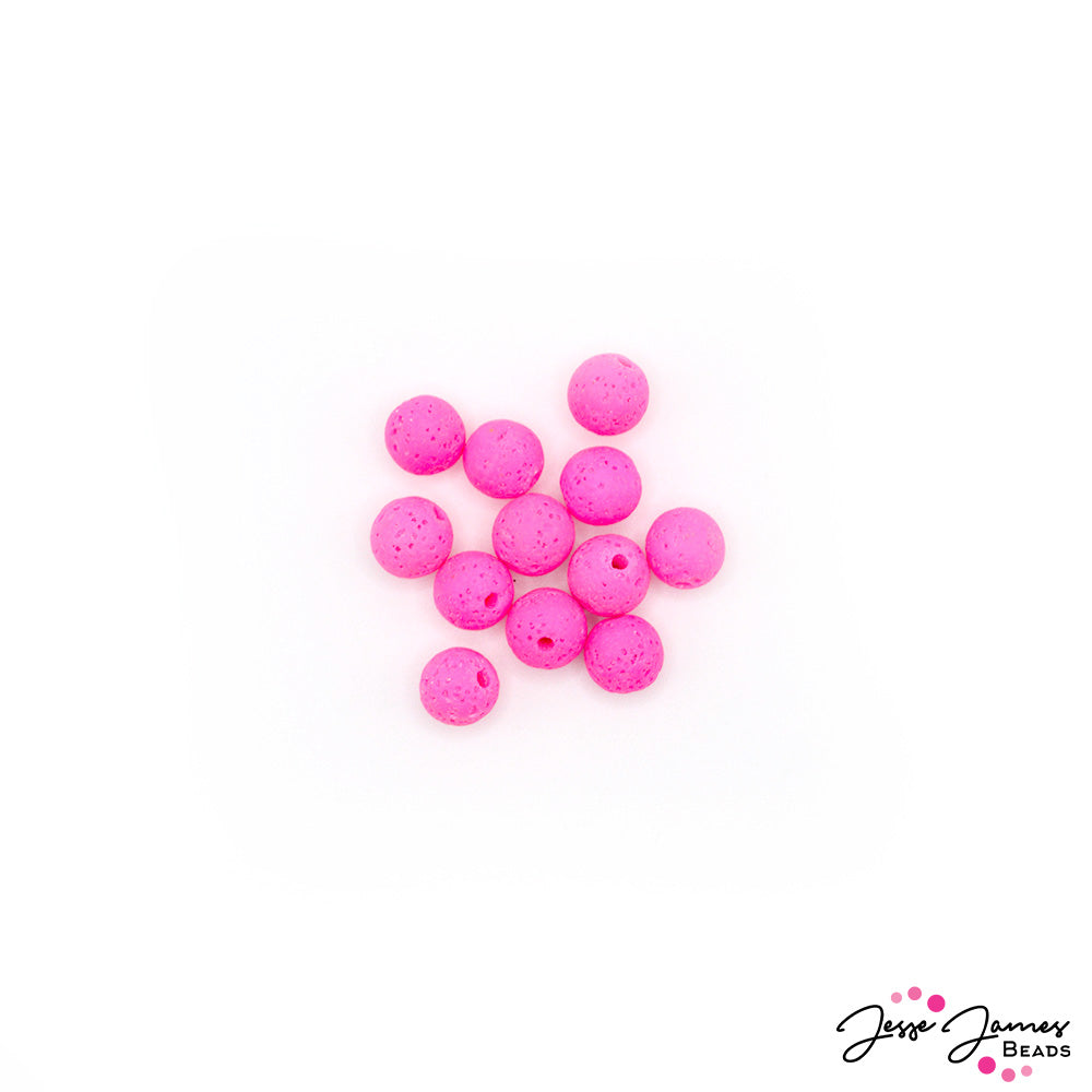 Beads By The Dozen in Neon Pink Lava