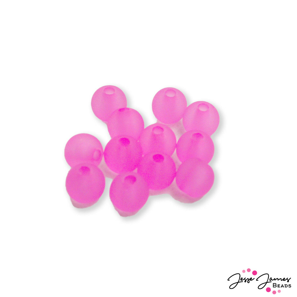 Beads by The Dozen In Neon Pink Pops