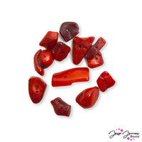 Beads by The Dozen In Red Chips
