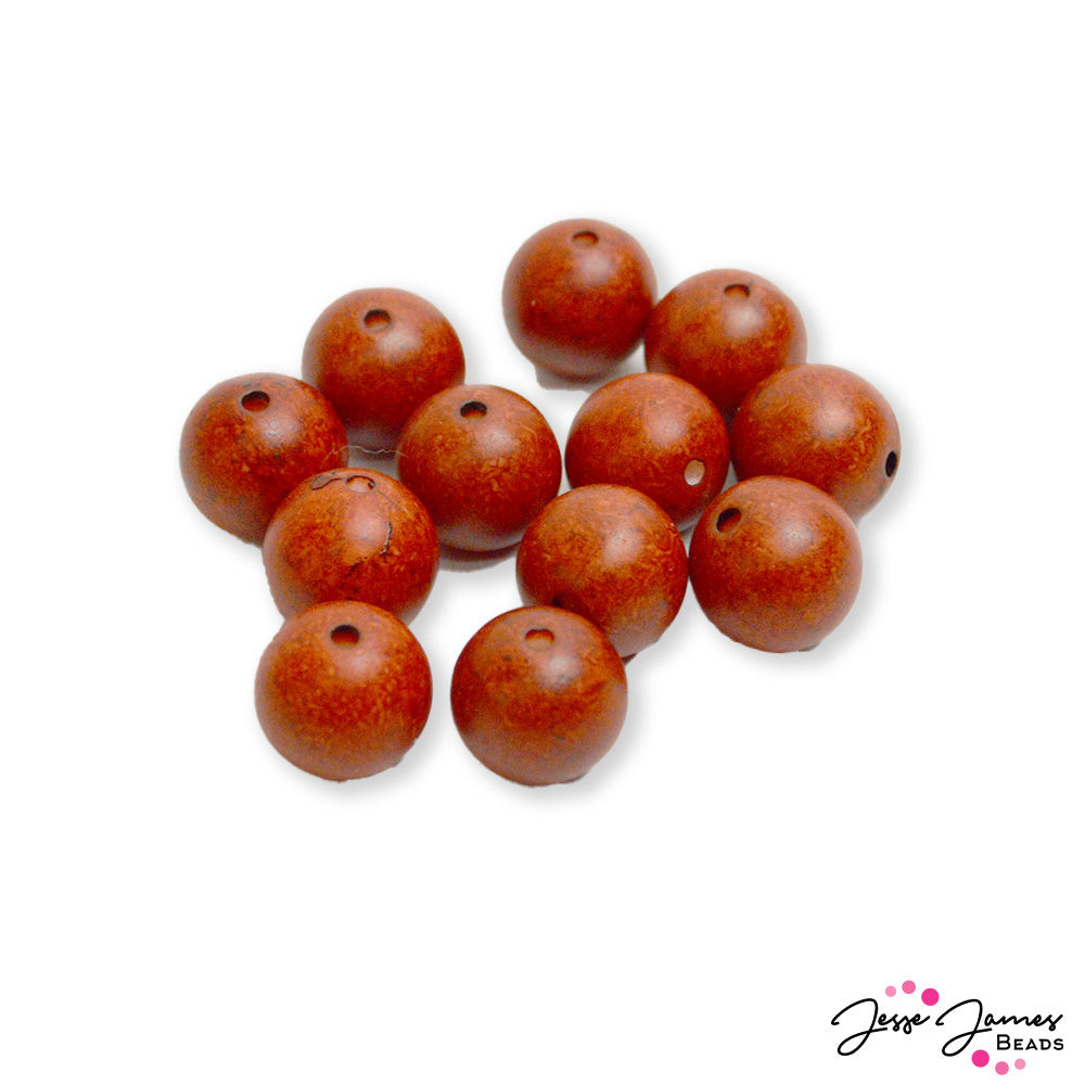 Cherry Red Durk Czech Round Glass Beads - Jesse James Beads