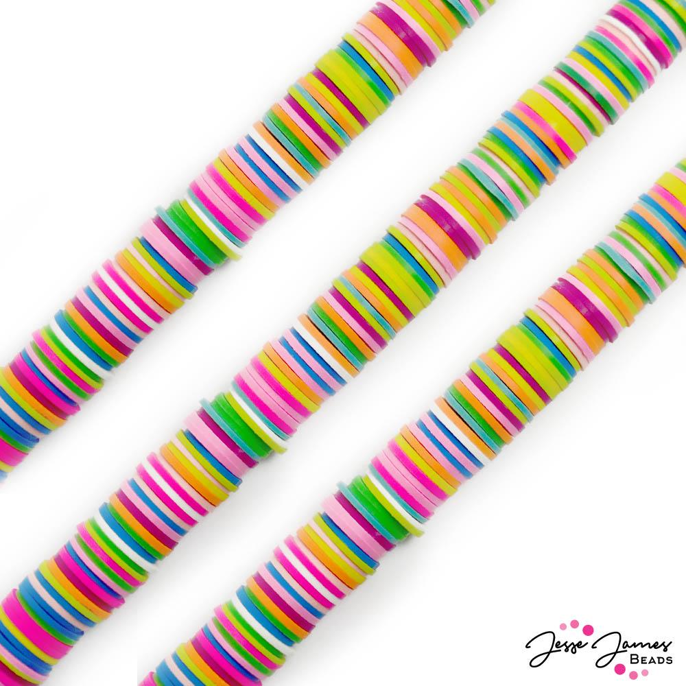 Big Dreams 18mm Vinyl Polymer Heishi Beads in Color Party