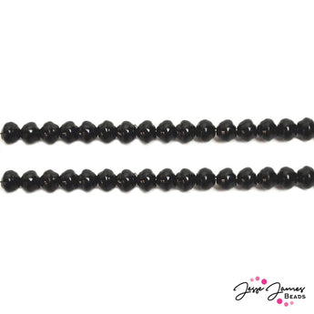 Black Druzy 8mm Bubble Czech Beads
