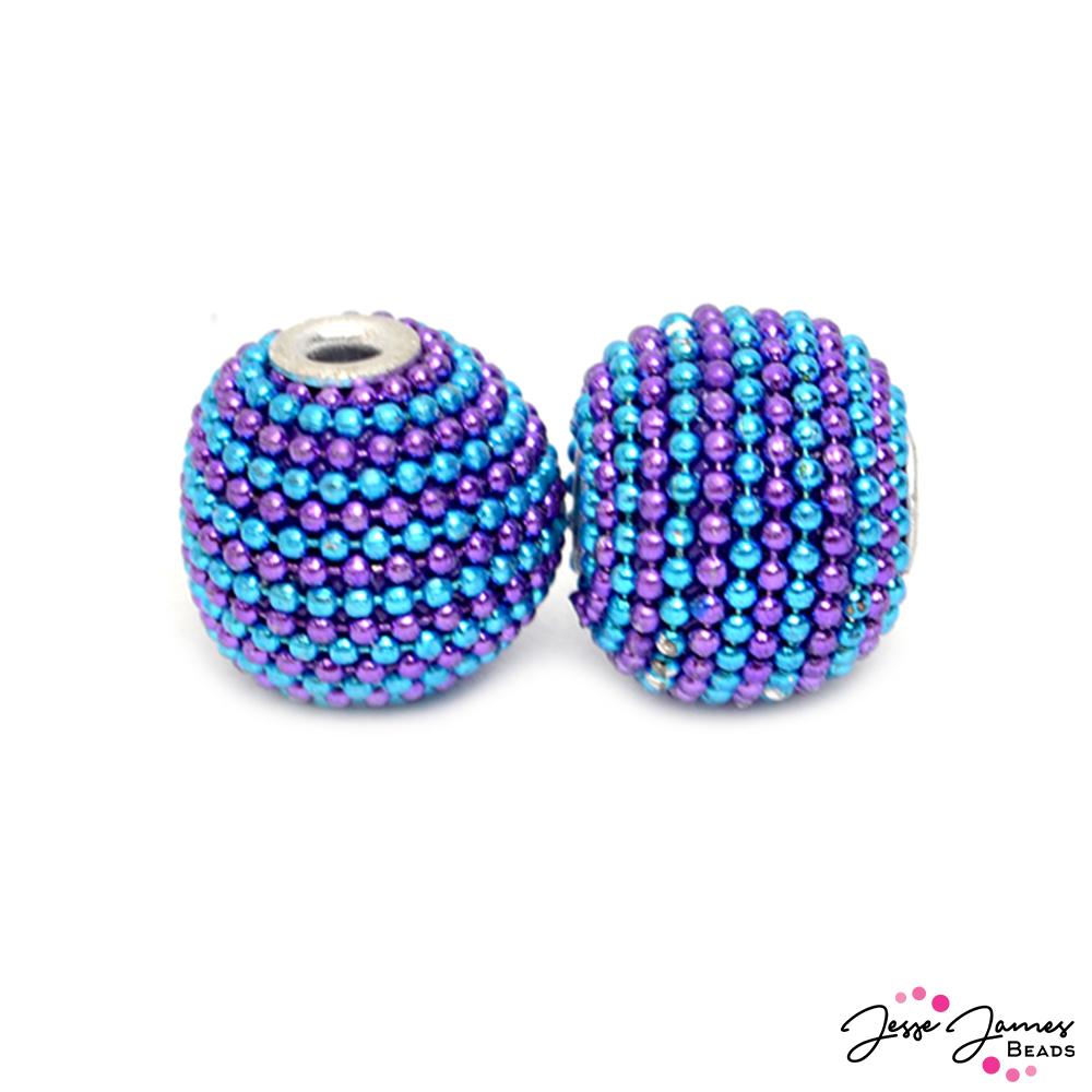 Boho Bead Pair in Blueberry Twist