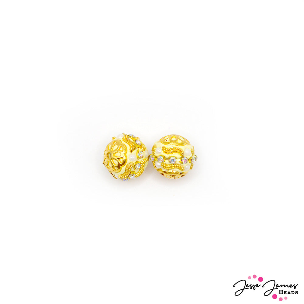 Boho Bead Pair in Lemoncello Cupcake